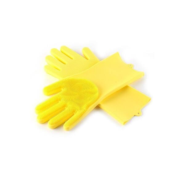 Shop Silicone Dishwashing Gloves With Scrubbers Overstock 31824920