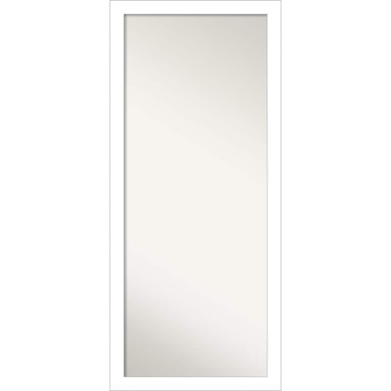 Non-Beveled Wood Full Length Floor Leaner Mirror - Wedge White Frame ...