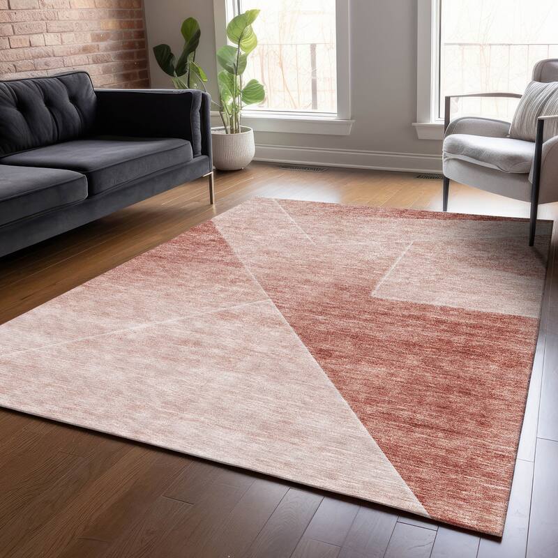 Machine Washable Indoor/ Outdoor Chantille Contemporary Abstract Rug