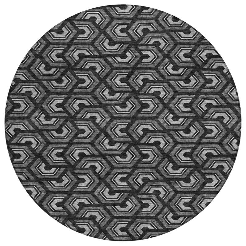 Machine Washable Indoor/ Outdoor Modern Zoa Chantille Rug