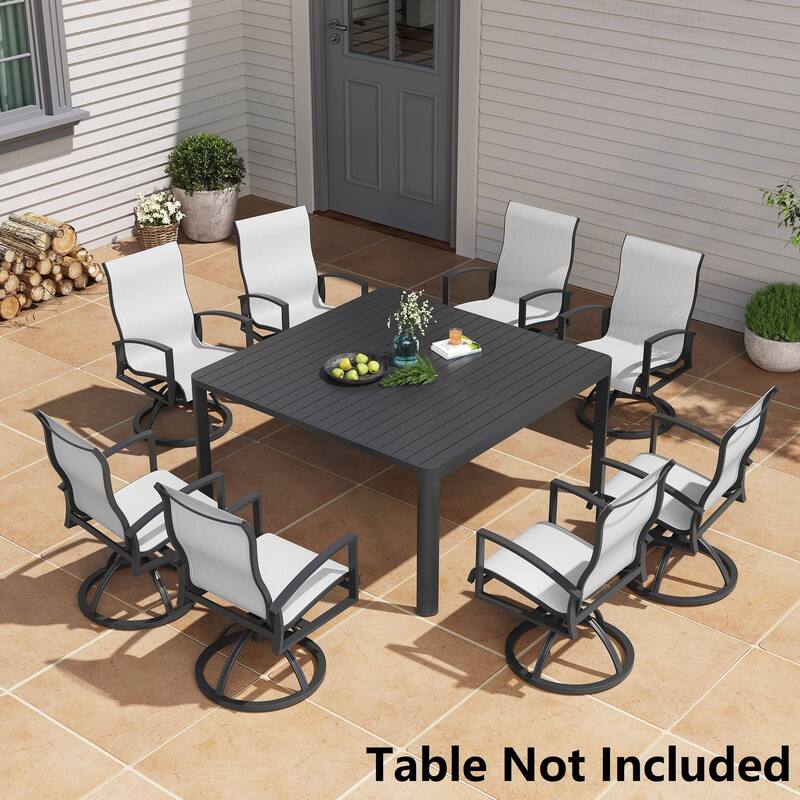 Outdoor Patio Aluminum Swivel Dining Chairs Armchair Sunbrella Fabric