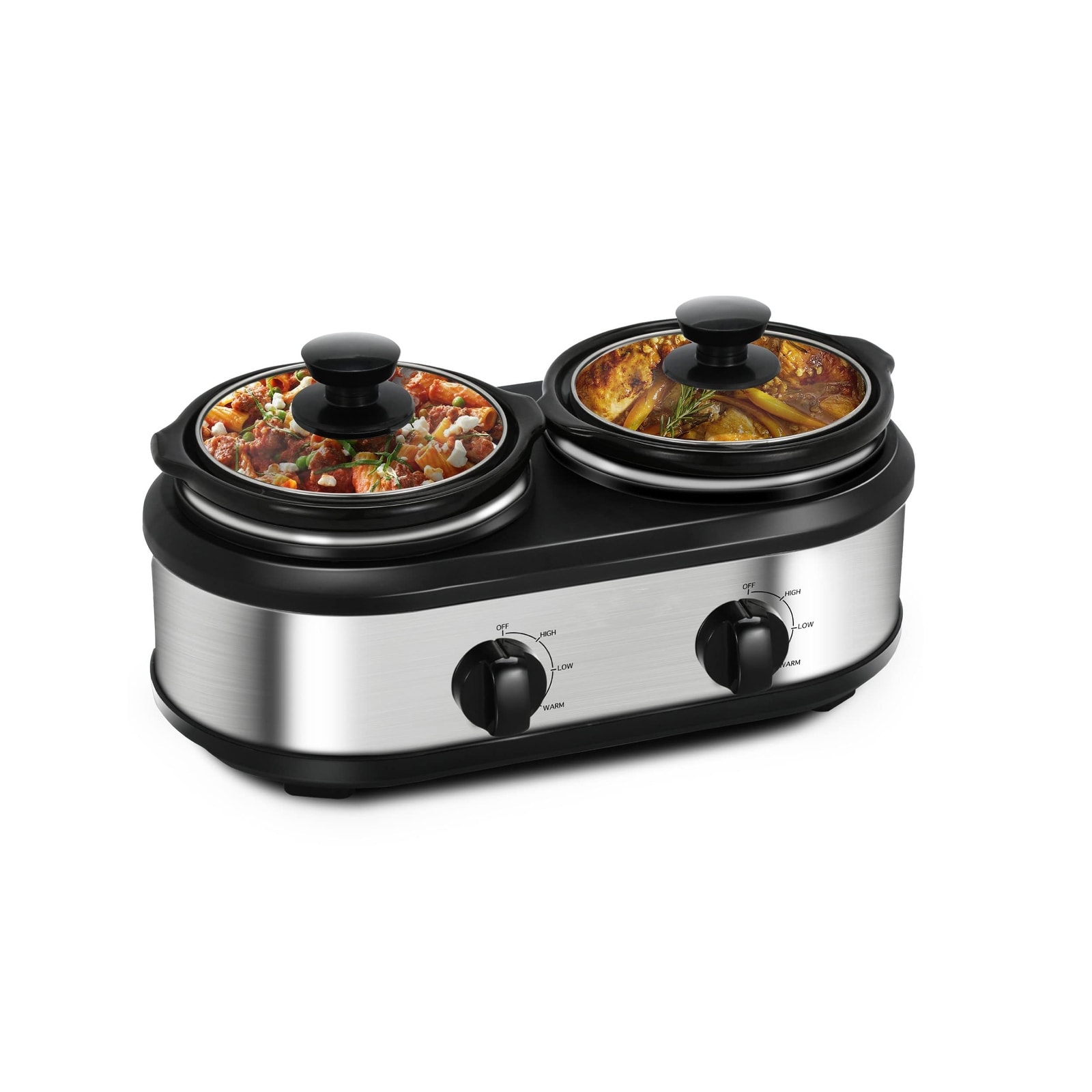 Double Slow Cooker, Buffet Servers and Warmers, Dual 2 Pot Slow