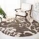 preview thumbnail 4 of 57, SAFAVIEH Florida Shag Hilde Floral 1.2-inch Thick Rug 4' Round - Smoke/Beige - Round