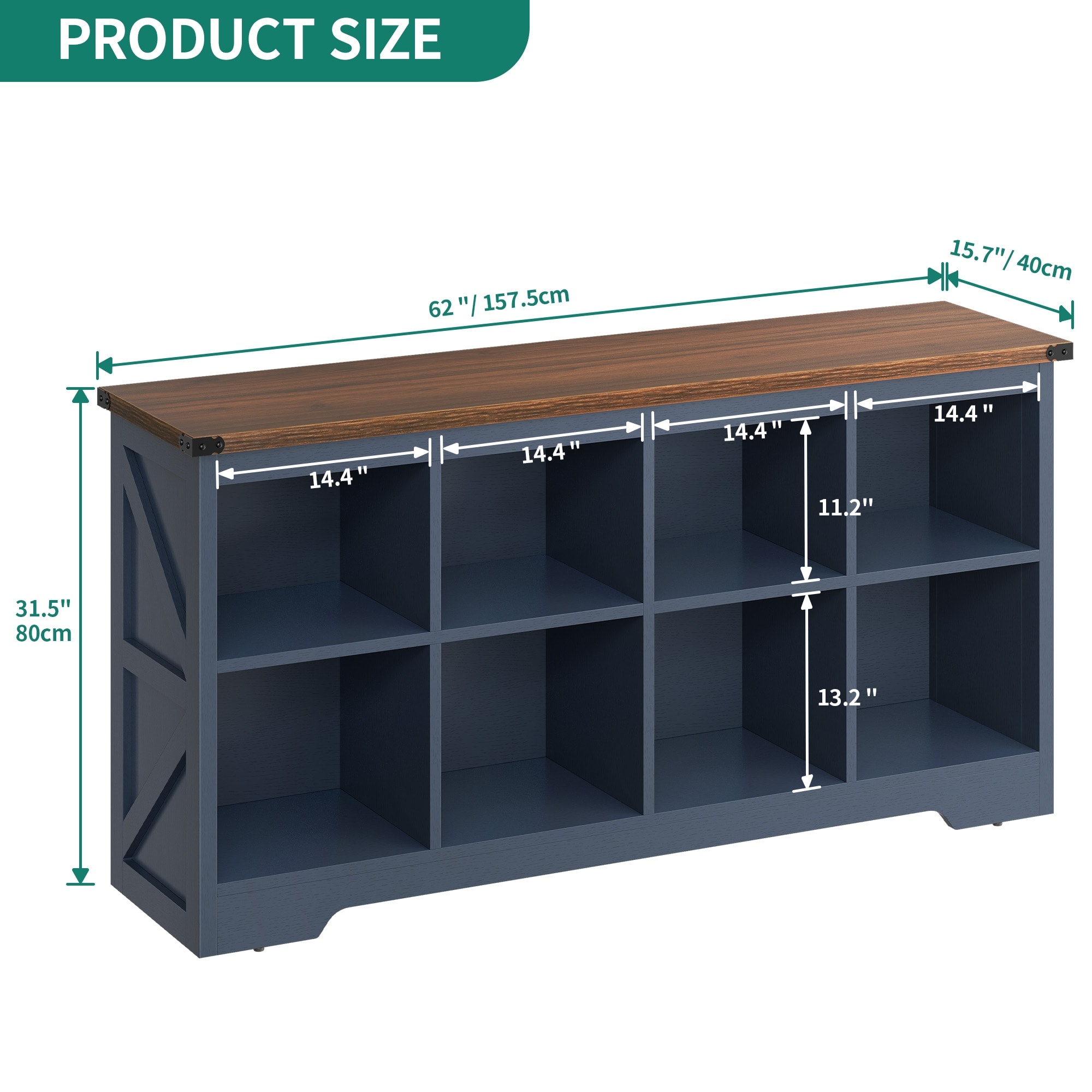 Moasis Farmhouse 6 Cube 8 Cube Storage Shelf Organizer Bookcase Cubby Cabinet