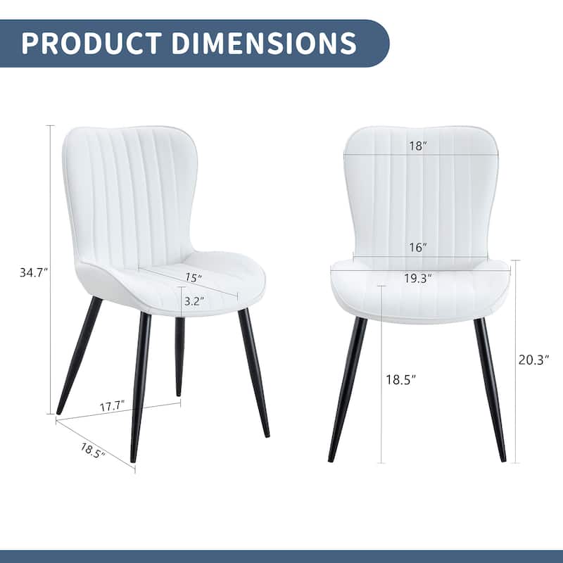 Ergonomic Dining Chair with Extended And Curved Seat Cushions set of 4