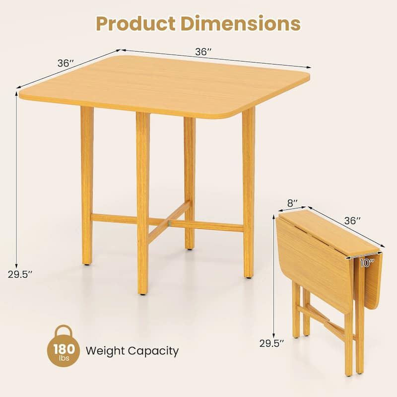 Costway Foldable Dining Table for 2-4 People Extendable Table with - See Details