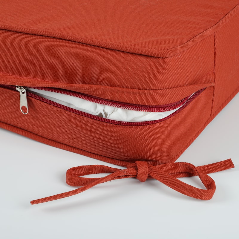 Outdoor Deep Seat Cushions,Waterproof Replacement Patio Chair Cushions Set Of 2, 24 X 24 X 4 Inch,Sewn Circle Tack Red