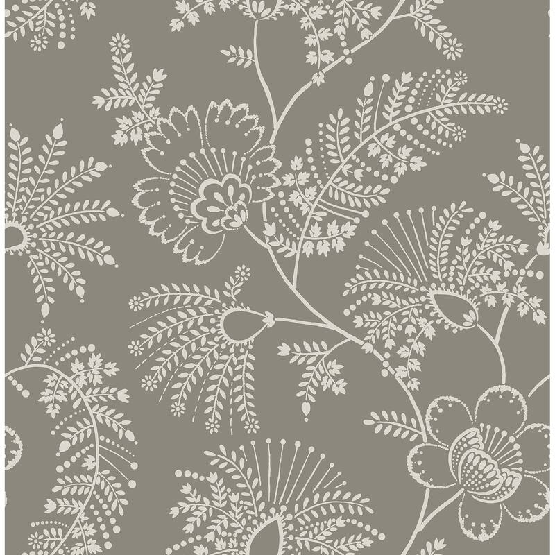A-Street Prints Maeve Grey Jacobean Trail Wallpaper
