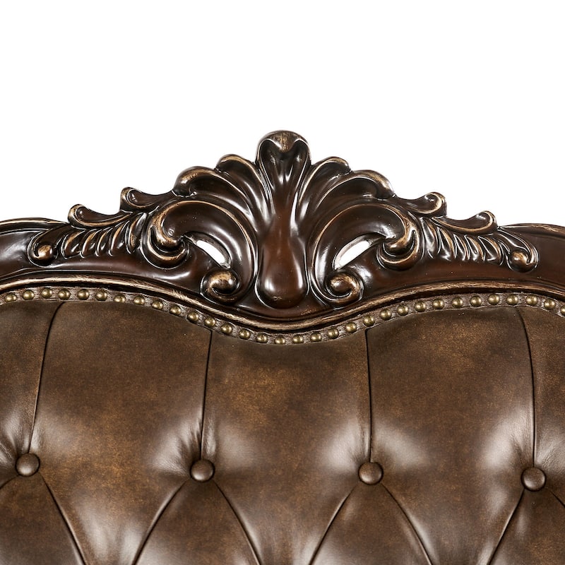 Furniture of America Beatrice Traditional 3-Piece Formal Brown Tufted Sofa Set