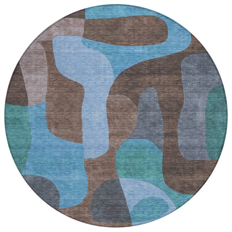 HomeRoots Abstract Transitional Rectangle Outdoor Rug