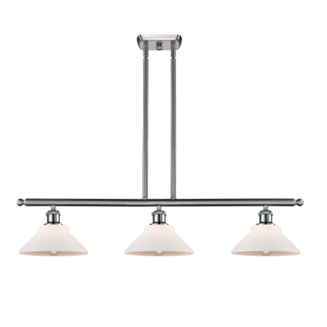 Innovations Lighting Orwell 3 Light 36" Wide Linear Chandelier - Brushed Satin Nickel / Matte White