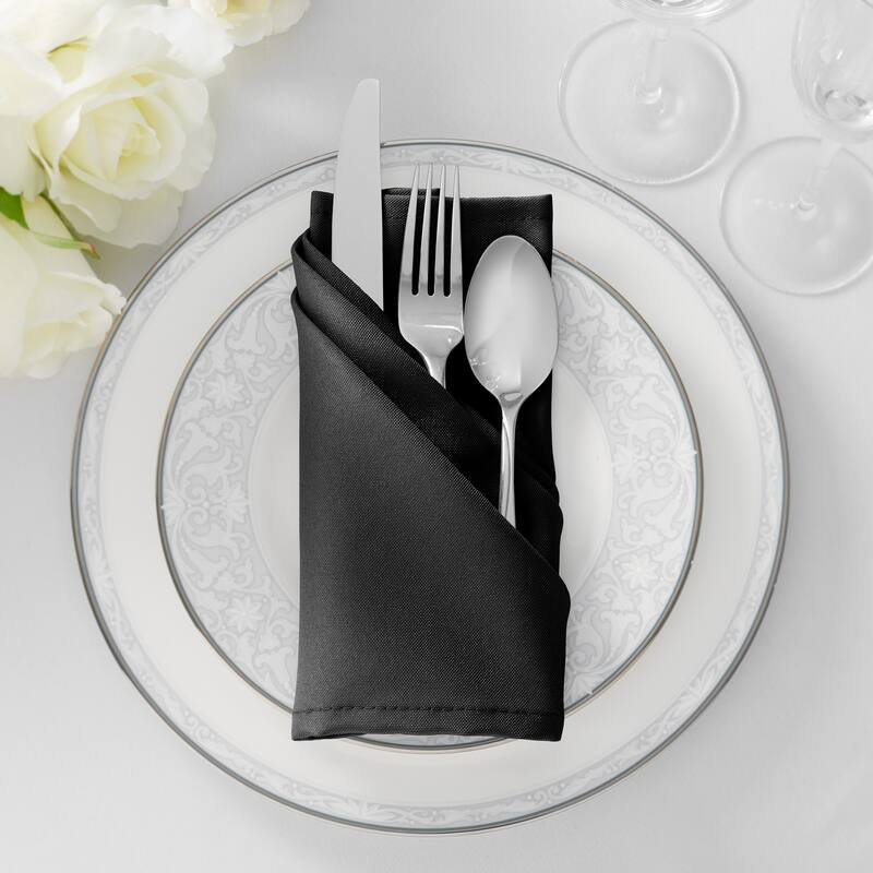 144 Pack 17 Inch Polyester Cloth Dinner Napkins for Party Restaurant