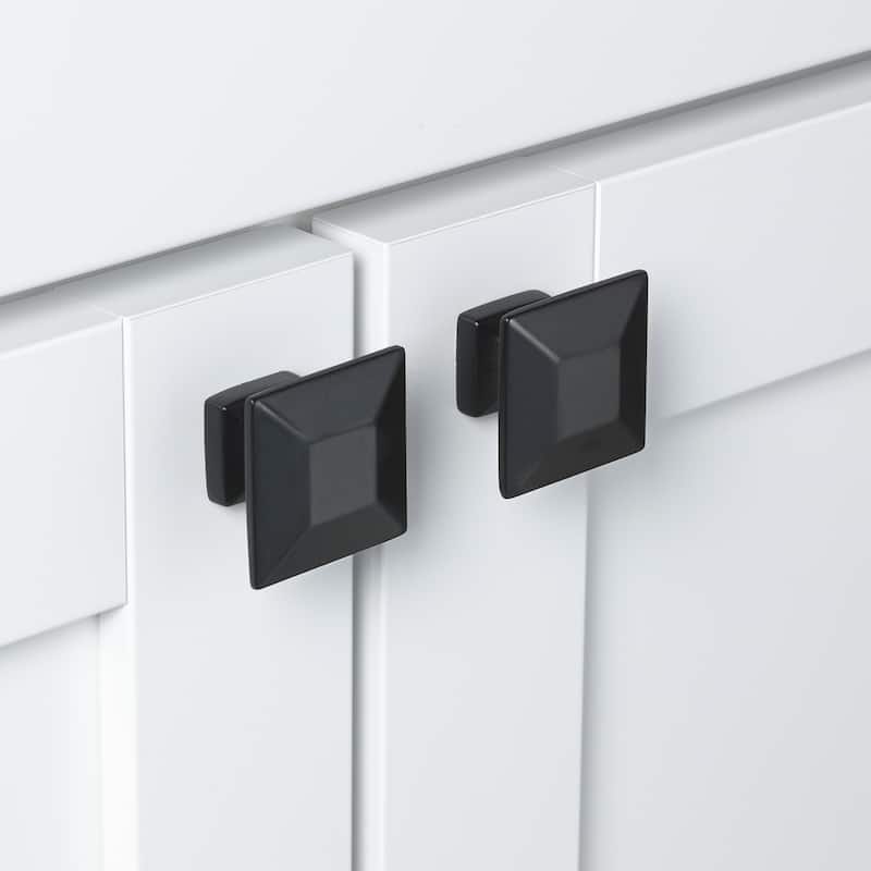 GlideRite 1.375-inch Matte Black Square Cabinet Knobs (Pack of 25)