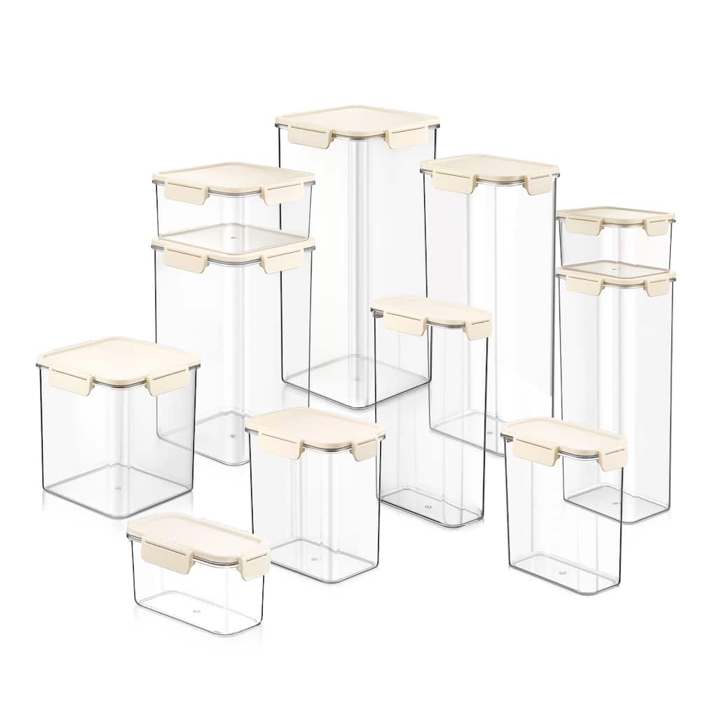 Sorbus 11-Pack Airtight Food Storage Container Set, Stackable Clear Pantry Canisters with Lids