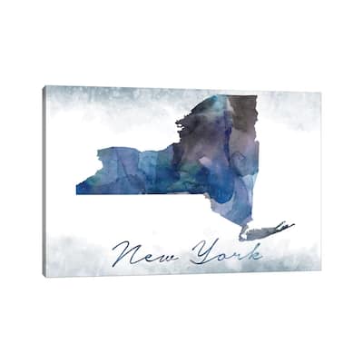 iCanvas "New York State Bluish" by WallDecorAddict Canvas Print
