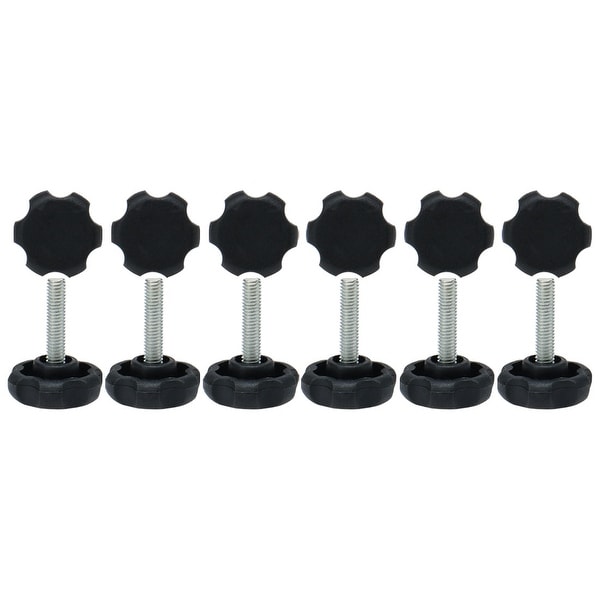 M6 x 25 x 30mm Hand Screw Leveling Feet Adjustable Leveler Floor Protector for Machine Furniture Table Desk Leg 12pcs