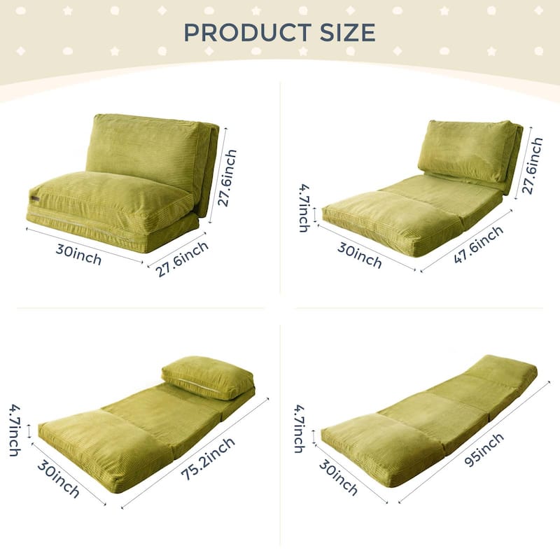Corduroy Bean Bag Folding Sofa Bed