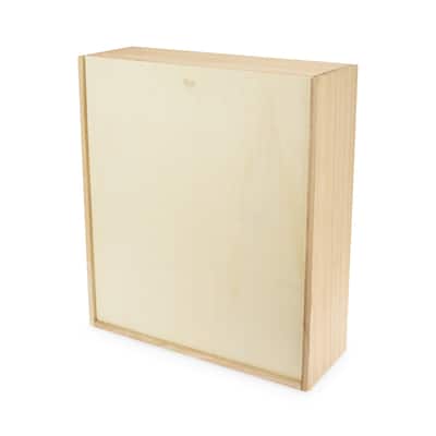 3 Bottle Wood Wine Box by Twine - Natural - 14.25" x 12.5"