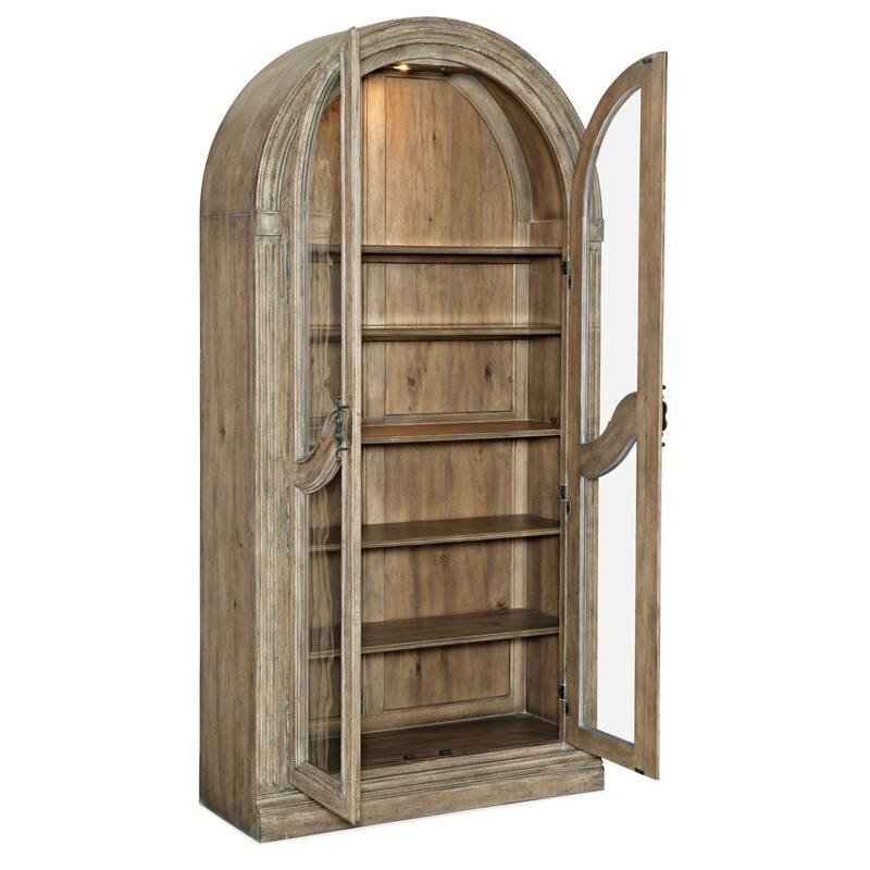 Hooker Furniture Castella 44" Wide Pecan and Wood Display Cabinet