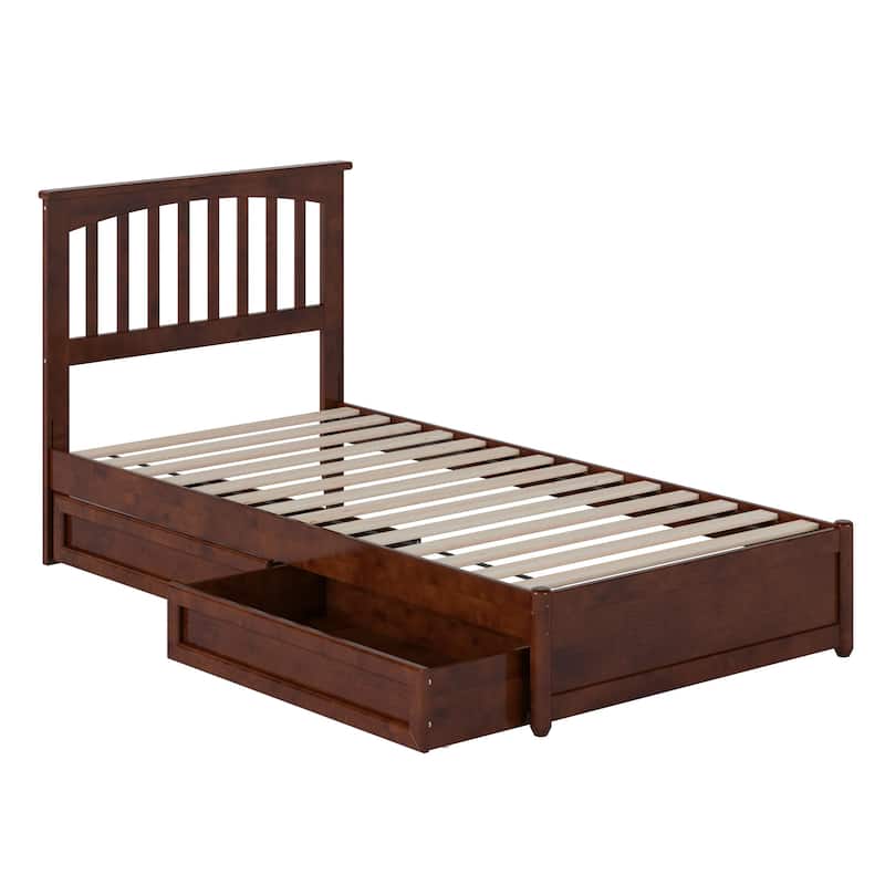 Everett Platform Bed with Panel Footboard and Storage Drawers
