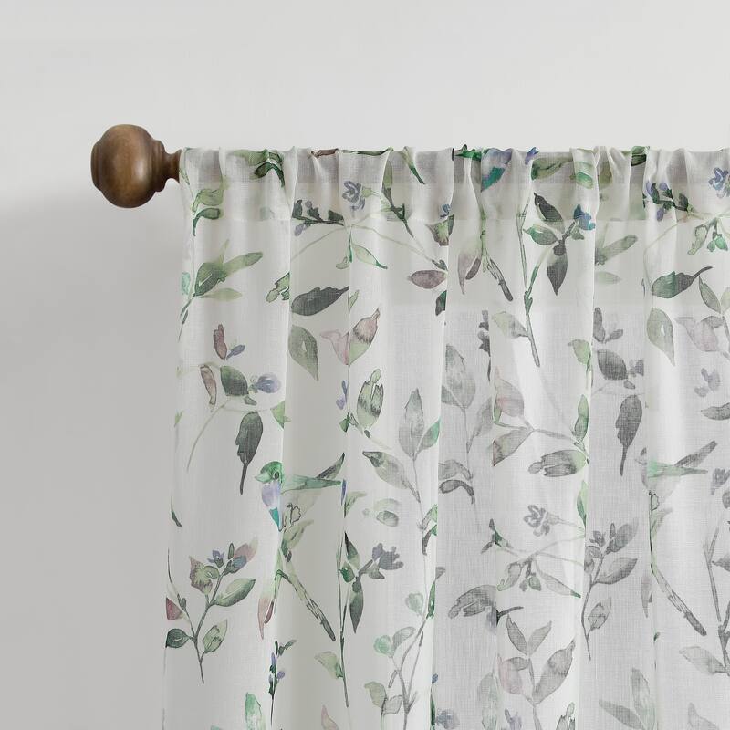 Martha Stewart Kensington Garden Print Poletop Curtain Panel Pair