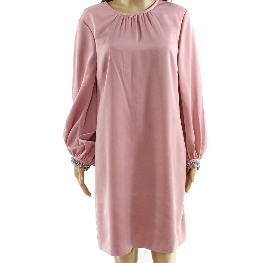 dusky pink shift dress