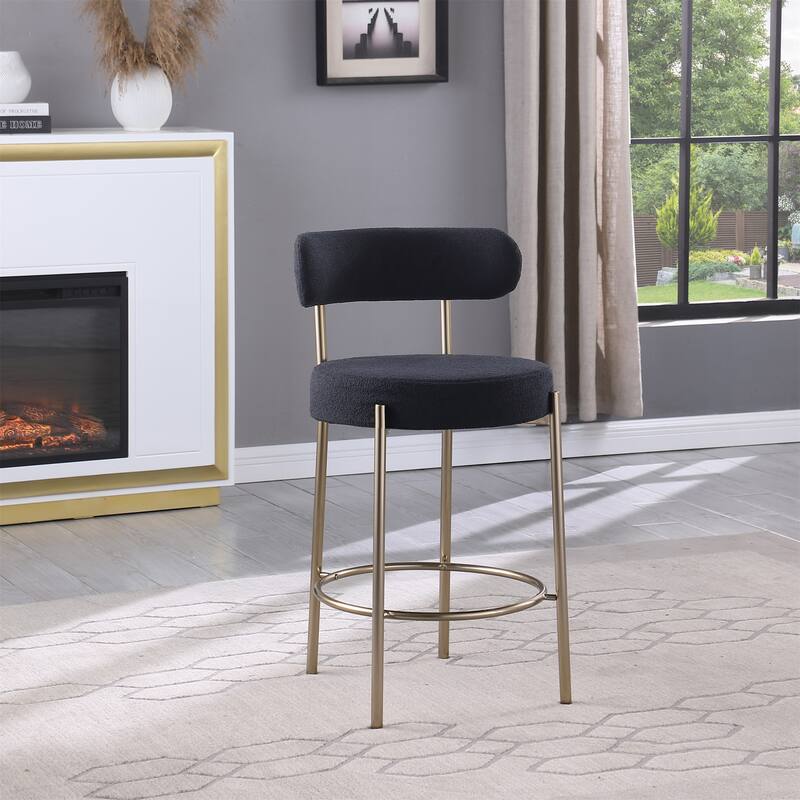 Modern Sherpa Counter Height Stools Set of 2