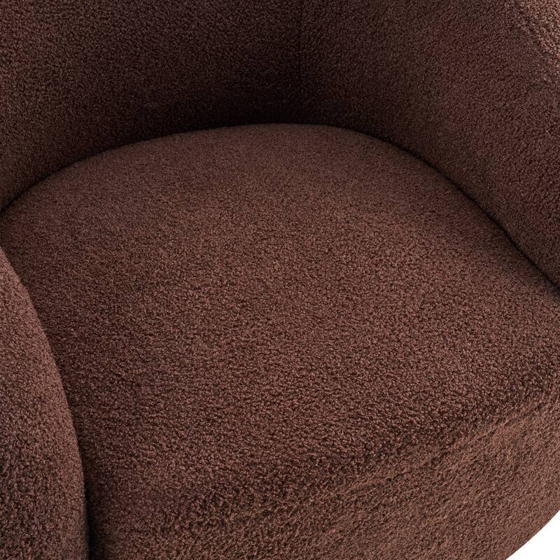 Christopher Knight Home - Aradia Contemporary Boucle Upholstered 360° Swivel Club Chair with Curved Backrest & Wooden Base