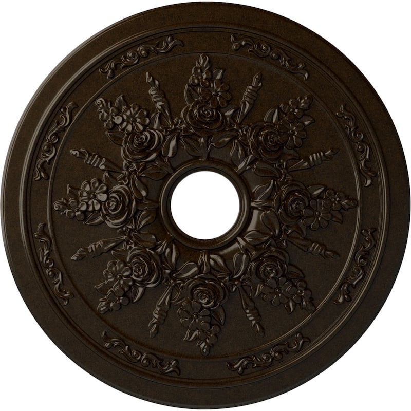 23 5/8"OD x 4"ID x 1 1/2"P Rose and Ribbon Ceiling Medallion