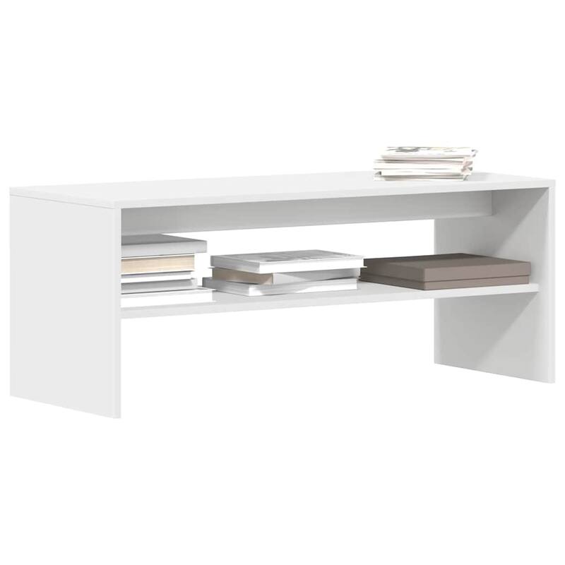 vidaXL TV Cabinet White Engineered wood 39.4 in x 15.7 in x 15.7 in - 15.7 x 39.4 x 15.7 in