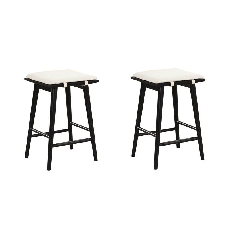 Barker Boucle Upholstered Barstool, Backless Counter Height Stool with Cushion