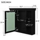 preview thumbnail 7 of 5, 35'' x 28''Black Wall-Mounted Bathroom Cabinet with Mirror Door, Featuring 6 Shelves