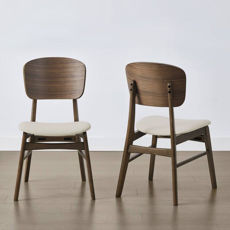 Spruce & Spring Modern Wood Dining Chairs with Ergonomic Back and Cushioned Seat