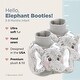 preview thumbnail 2 of 4, Bearington Baby Lil' Spout Plush Stuffed Animal Gray Elephant Sock Top Slipper Booties
