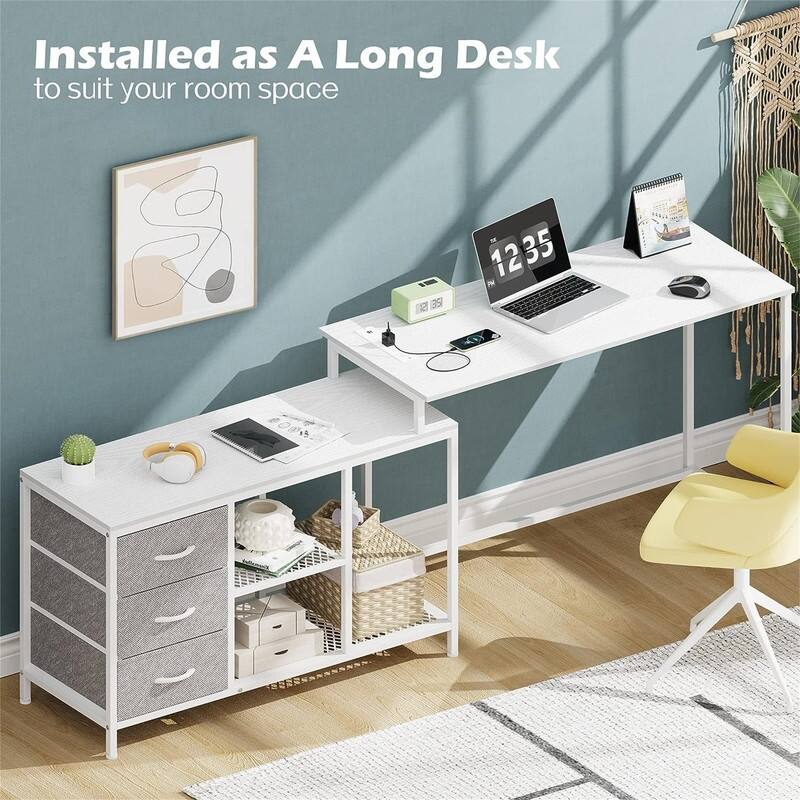 L Shaped Desk with Power Outlets