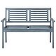 preview thumbnail 2 of 5, vidaXL 2-Seater Patio Bench 47.2" Gray Solid Eucalyptus Wood