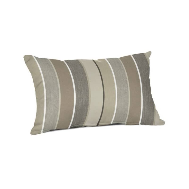 Sunbrella 20x13 Striped Outdoor Lumbar Throw Pillow - Milano Char
