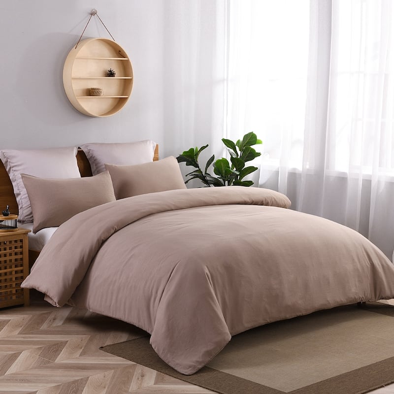 Solid Color Ultra Soft 3-piece Duvet Cover Set