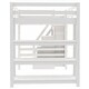 preview thumbnail 20 of 24, White High Wood Loft Bed with Storage Staircase, 4-Layer Open Shelves and Small Wardrobe, LED Loft Bed Frame for Girls or Boys
