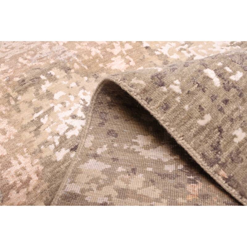 ECARPETGALLERY Hand-knotted Legacy Grey Silk, Wool Rug - 2'8 x 10'3