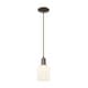 preview thumbnail 43 of 82, Innovations Lighting Downtown Urban - Bridal Veil - 1 Light 5" Cord Hung Mini Pendant Gloss White/Oil Rubbed Bronze