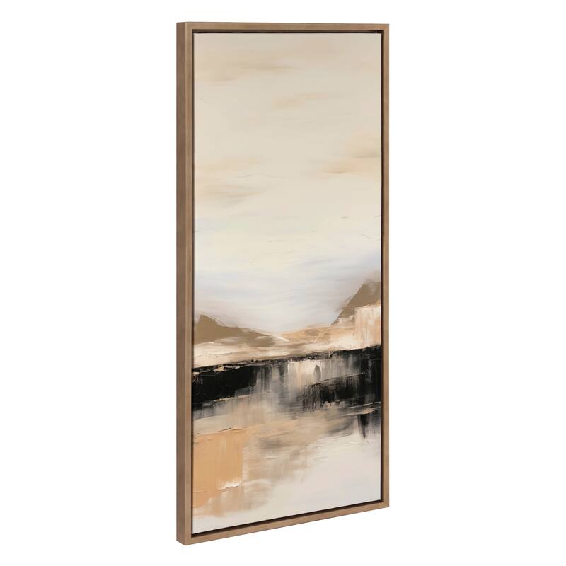 Kate and Laurel Sylvie Peaceful Landscape II Framed Canvas by Amy Lighthall - 18x40 - Gold
