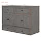 Gray Full Size Modern Murphy Bed with Storage Drawers and USB