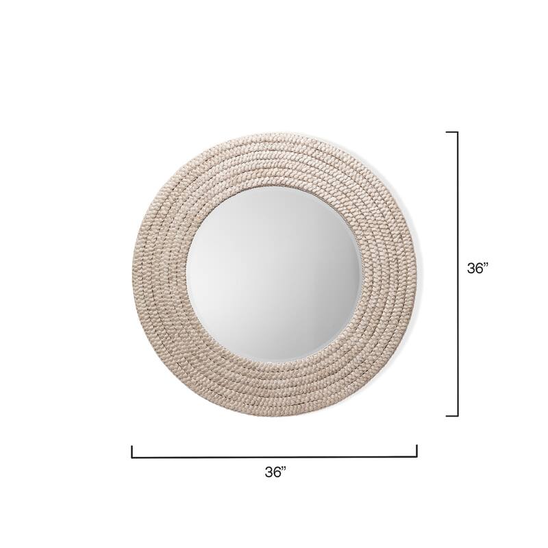 Alden Decor Gisele Seagrass Round Mirror