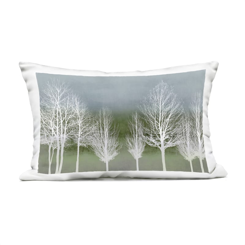 Stupell White Tree Impressions Printed Outdoor Throw Pillow Design by Kate Bennett - Accent - Polyester - Green - Single