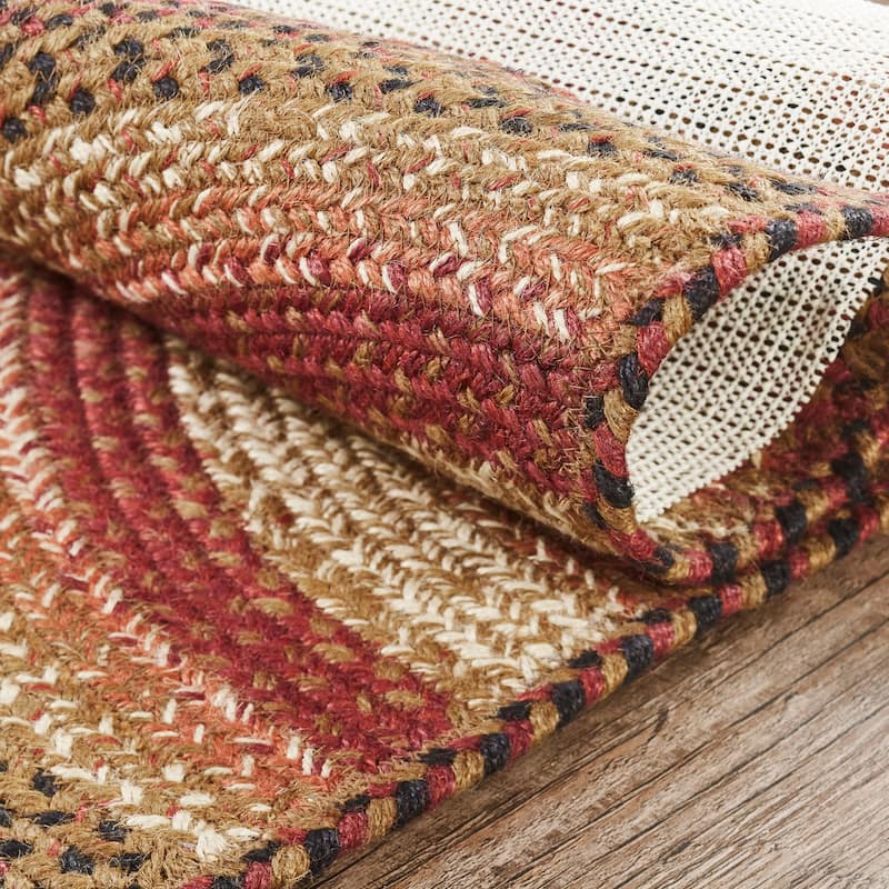 Ginger Spice Jute Rug Half Circle w/ Pad 16.5x33 - 16.5x33 - Orange