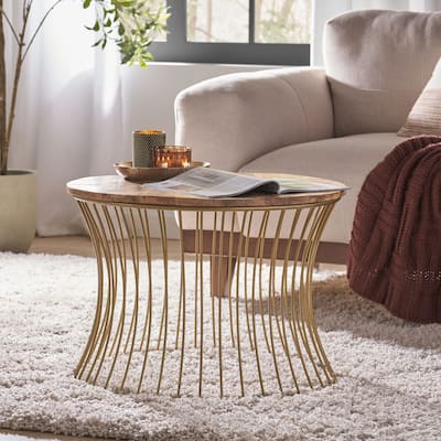 Halley Boho Mango Wood Coffee Table by Christopher Knight Home