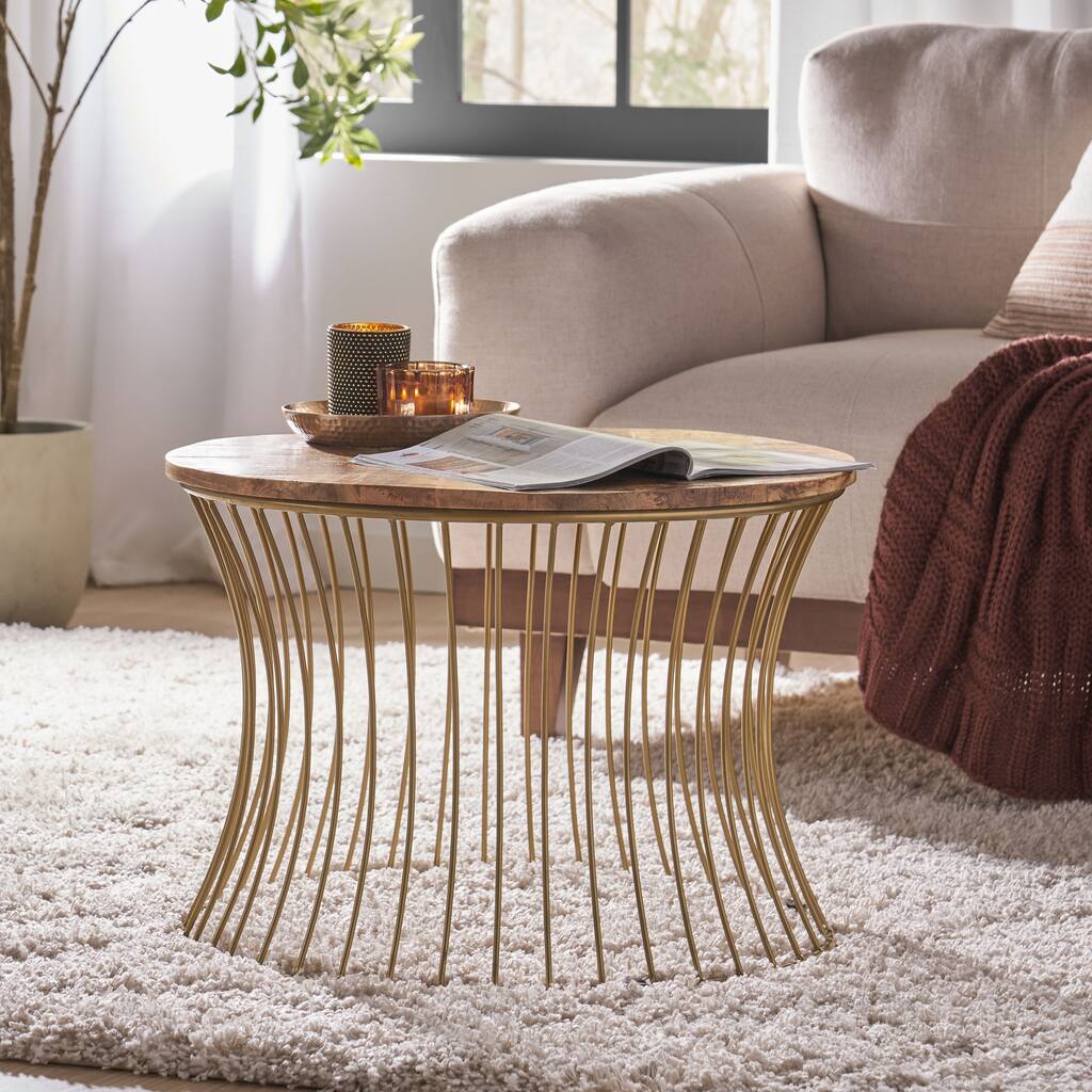 Halley Boho Mango Wood Coffee Table by Christopher Knight Home