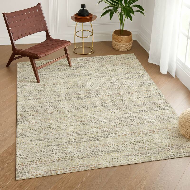 Machine Washable Indoor/ Outdoor Casual Kersey Chantille Rug