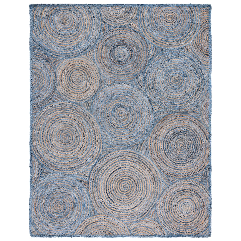 SAFAVIEH Handmade Cape Cod Eulogia Coastal Jute Rug - 8' x 10' - Blue/Natural